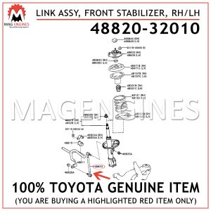 48820-32010 TOYOTA GENUINE LINK ASSY, FRONT STABILIZER, RHLH 4882032010