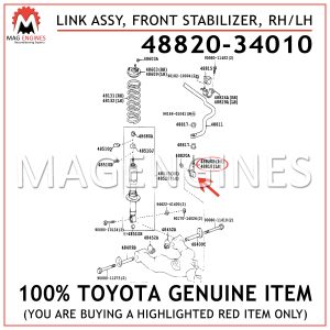 48820-34010 TOYOTA GENUINE LINK ASSY, FRONT STABILIZER, RHLH 4882034010