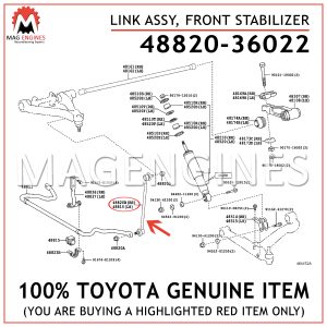 48820-36022 TOYOTA GENUINE LINK ASSY, FRONT STABILIZER 4882036022