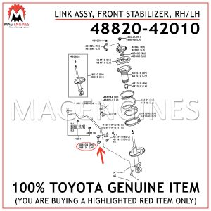 48820-42010 TOYOTA GENUINE LINK ASSY, FRONT STABILIZER, RHLH 4882042010