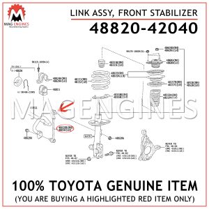 48820-42040 TOYOTA GENUINE LINK ASSY, FRONT STABILIZER 4882042040