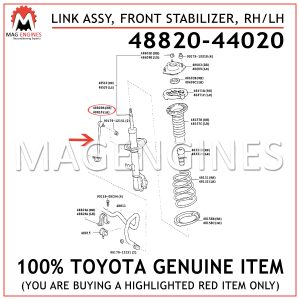 48820-44020 TOYOTA GENUINE LINK ASSY, FRONT STABILIZER, RHLH 4882044020
