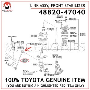 48820-47040 TOYOTA GENUINE LINK ASSY, FRONT STABILIZER 4882047040