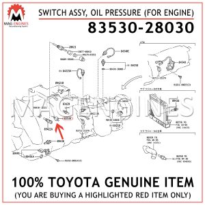 83530-28030 TOYOTA GENUINE SWITCH ASSY, OIL PRESSURE (FOR ENGINE) 8353028030