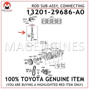 13201-29686-A0 TOYOTA GENUINE ROD SUB-ASSY, CONNECTING 1320129686A0