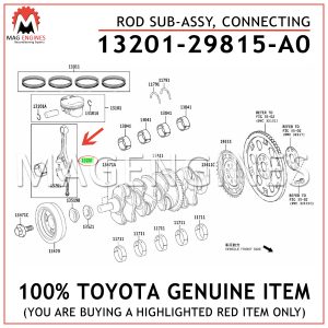 13201-29815-A0 TOYOTA GENUINE ROD SUB-ASSY, CONNECTING 1320129815A0