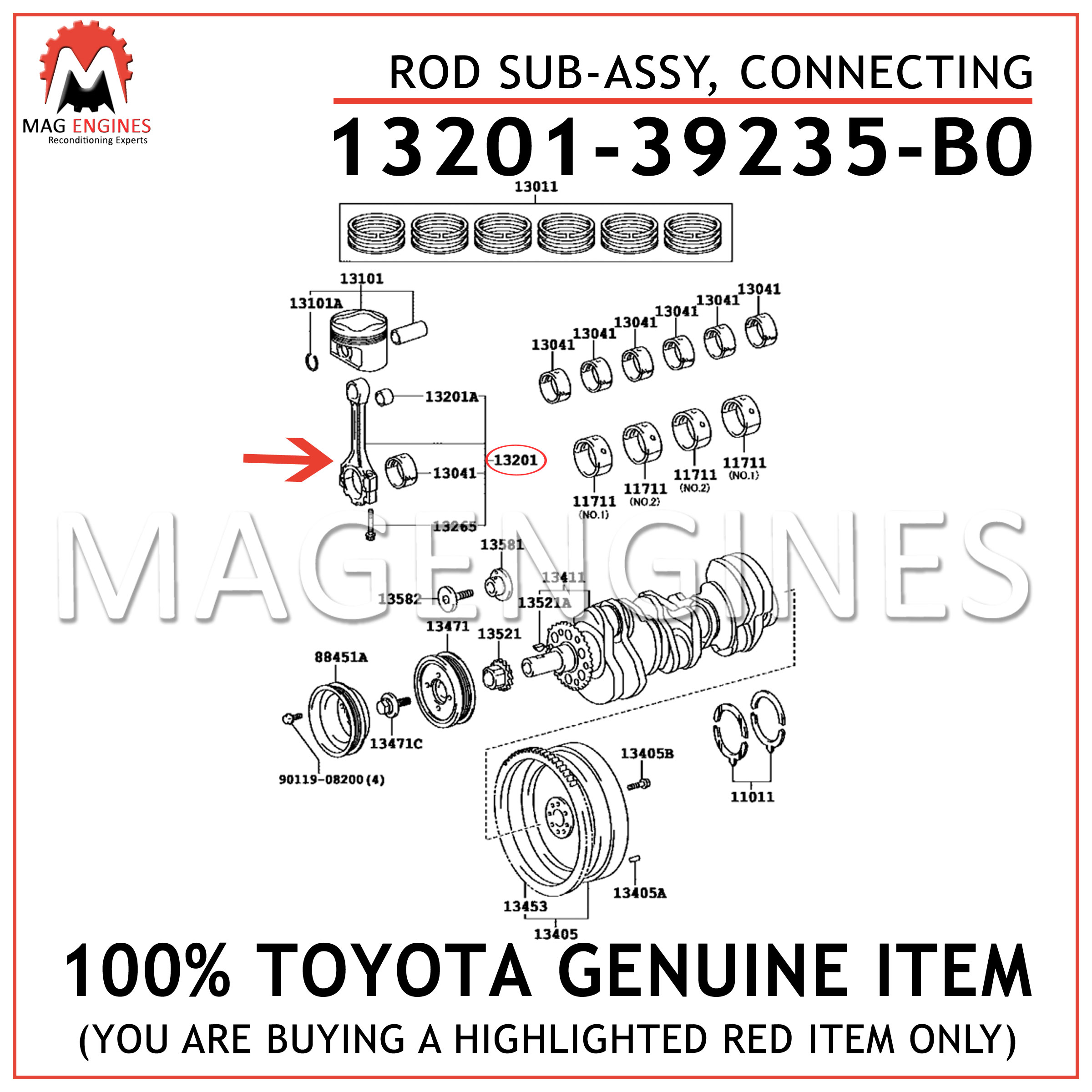 Toyota 13201-39235-B0 Engine Connecting Rod 
