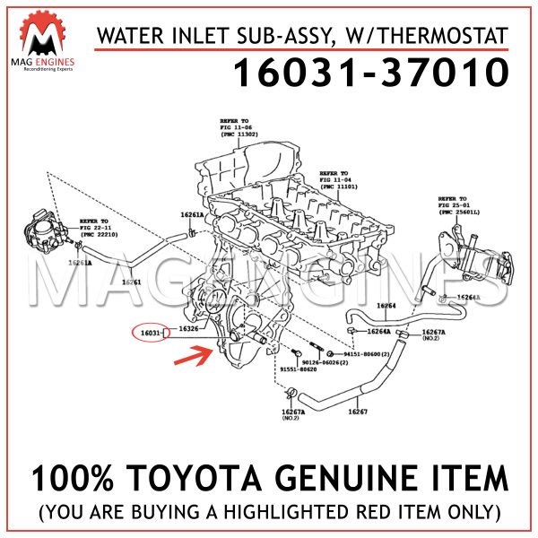 16031-37010 TOYOTA GENUINE WATER INLET SUB-ASSY, WTHERMOSTAT 1603137010