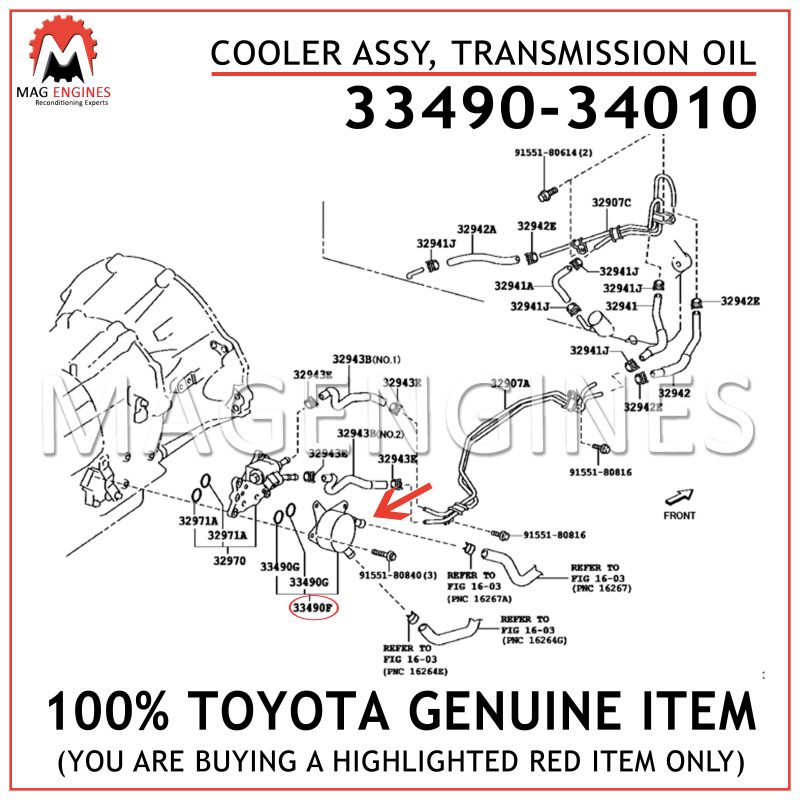 3349034010 GENUINE Toyota LEXUS COOLER ASSY TRANSMISSION OIL 33490-34010 OEM