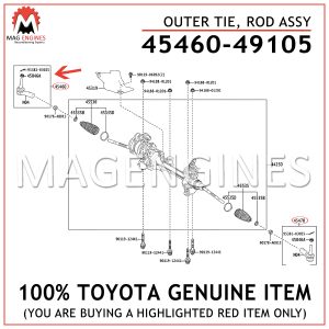 45460-49105 TOYOTA GENUINE OUTER TIE, ROD ASSY 4546049105