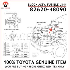 82620-48090 TOYOTA GENUINE BLOCK ASSY, FUSIBLE LINK 8262048090