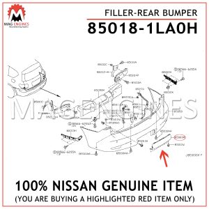 85018-1LA0H NISSAN GENUINE FILLER-REAR BUMPER 850181LA0H