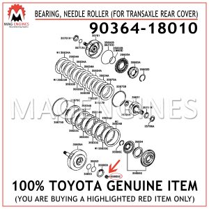 90364-18010 TOYOTA GENUINE BEARING, NEEDLE ROLLER (FOR TRANSAXLE REAR COVER) 9036418010
