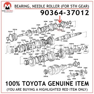 90364-37012 TOYOTA GENUINE BEARING, NEEDLE ROLLER (FOR 5TH GEAR) 9036437012