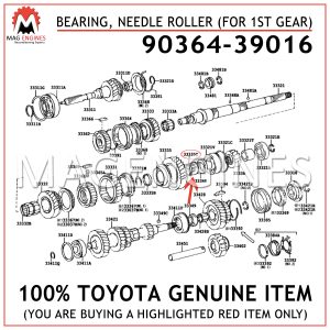90364-39016 TOYOTA GENUINE BEARING, NEEDLE ROLLER (FOR 1ST GEAR) 9036439016