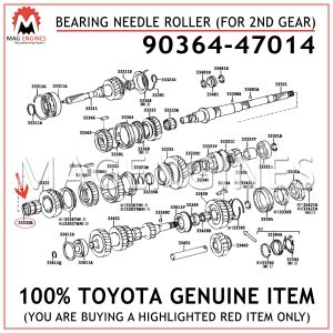 90364-47014 TOYOTA GENUINE BEARING NEEDLE ROLLER (FOR 2ND GEAR) 9036447014