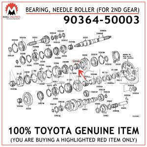90364-50003 TOYOTA GENUINE BEARING, NEEDLE ROLLER (FOR 2ND GEAR) 9036450003