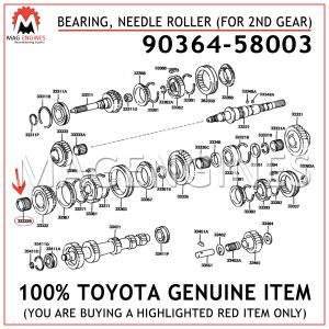 90364-58003 TOYOTA GENUINE BEARING, NEEDLE ROLLER (FOR 2ND GEAR) 9036458003