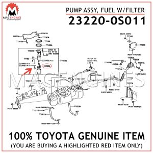 23220-0S011 TOYOTA GENUINE PUMP ASSY, FUEL WFILTER 232200S011