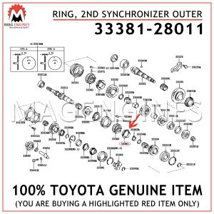 33381-28011 TOYOTA GENUINE RING, 2ND SYNCHRONIZER OUTER 3338128011
