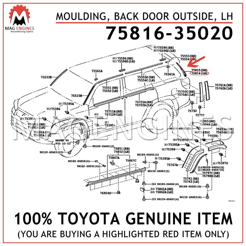 Toyota 61035-35020 Door Opening Reinforcement