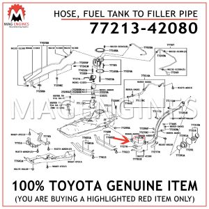 77213-42080 TOYOTA GENUINE HOSE, FUEL TANK TO FILLER PIPE 7721342080