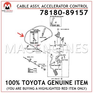 78180-89157 TOYOTA GENUINE CABLE ASSY, ACCELERATOR CONTROL 7818089157