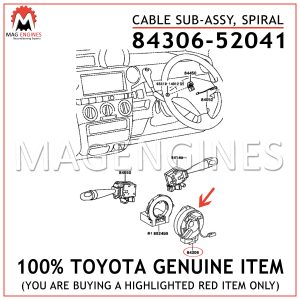 84306-52041 TOYOTA GENUINE CABLE SUB-ASSY, SPIRAL 8430652041