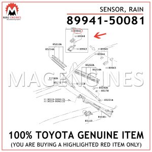 89941-50081 TOYOTA GENUINE SENSOR, RAIN 8994150081