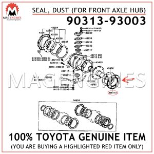 90313-93003 TOYOTA GENUINE SEAL, DUST (FOR FRONT AXLE HUB) 9031393003