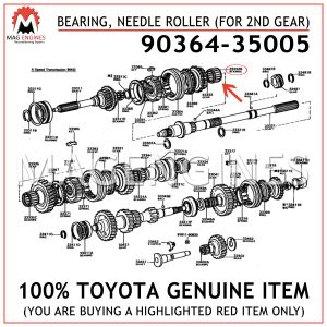 90364-35005 TOYOTA GENUINE BEARING, NEEDLE ROLLER (FOR 2ND GEAR) 9036435005