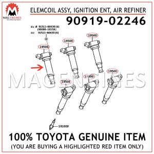 90919-02246 TOYOTA GENUINE COIL ASSY, IGNITION 9091902246