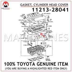 11213-28041 TOYOTA GENUINE GASKET, CYLINDER HEAD COVER 1121328041