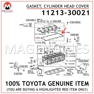 11213-30021 TOYOTA GENUINE GASKET, CYLINDER HEAD COVER 1121330021
