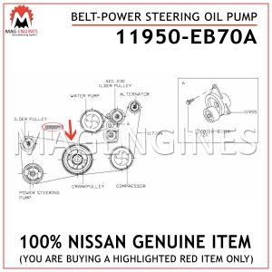 11950-EB70A NISSAN GENUINE BELT-POWER STEERING OIL PUMP 11950-EB70A