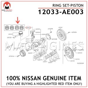 12033-AE003 NISSAN GENUINE RING SET-PISTON 12033AE003