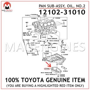 12102-31010 TOYOTA GENUINE PAN SUB-ASSY, OIL, NO.2 1210231010