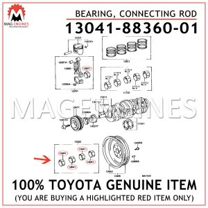 13041-88360-01 TOYOTA GENUINE BEARING, CONNECTING ROD 130418836001