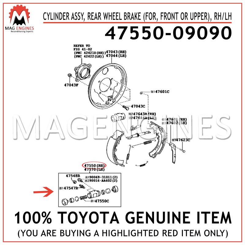For Toyota Pickup 2WD 1 Ton Rear Wheel Cylinder Aftermarket 47550-26090