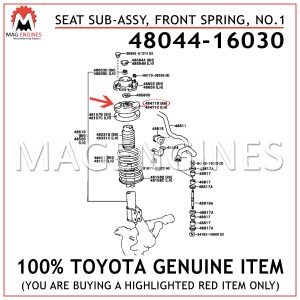48044-16030 TOYOTA GENUINE SEAT SUB-ASSY, FRONT SPRING, NO.1 4804416030