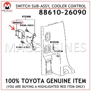 88610-26090 TOYOTA GENUINE SWITCH SUB-ASSY, COOLER CONTROL 8861026090