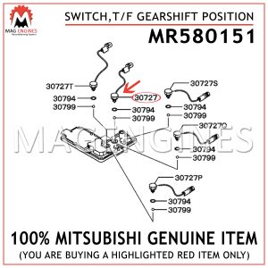 MR580151 MITSUBISHI GENUINE SWITCH,TF GEARSHIFT POSITION