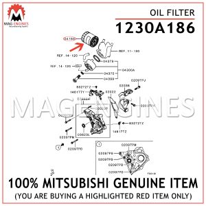 1230A186 MITSUBISHI GENUINE OIL FILTER