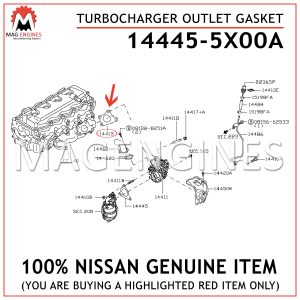 14445-5X00A NISSAN GENUINE TURBOCHARGER OUTLET GASKET 144455X00A