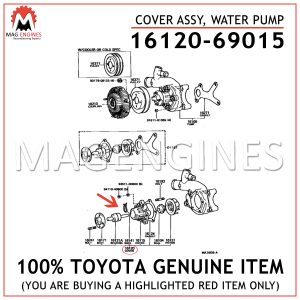 16120-69015 TOYOTA GENUINE COVER ASSY, WATER PUMP 1612069015
