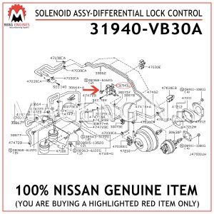 31940-VB30A NISSAN GENUINE SOLENOID ASSY-DIFFERENTIAL LOCK CONTROL 31940VB30A