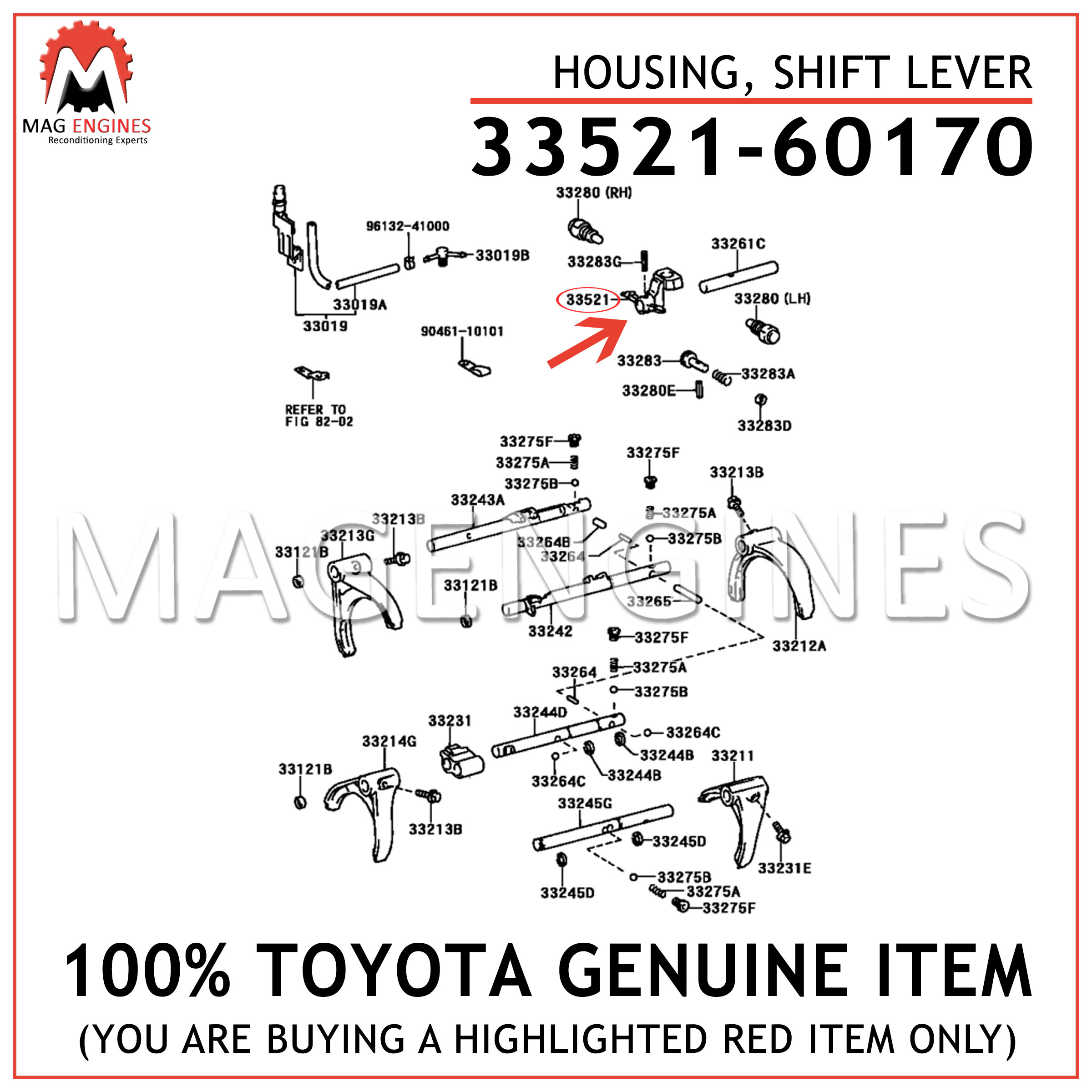 Toyota 33502-30270 Shift Lever Housing 