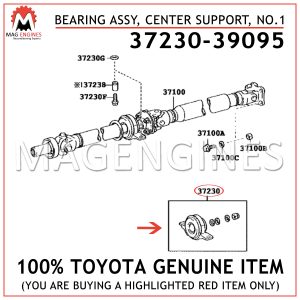 37230-39095 TOYOTA GENUINE BEARING ASSY, CENTER SUPPORT, NO.1 3723039095