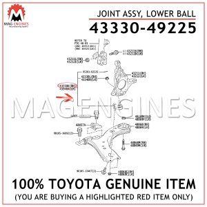 43330-49225 TOYOTA GENUINE JOINT ASSY, LOWER BALL 4333049225