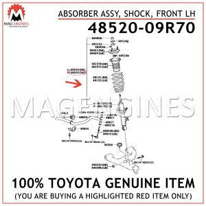 48520-09R70 TOYOTA GENUINE ABSORBER ASSY, SHOCK, FRONT LH 4852009R70